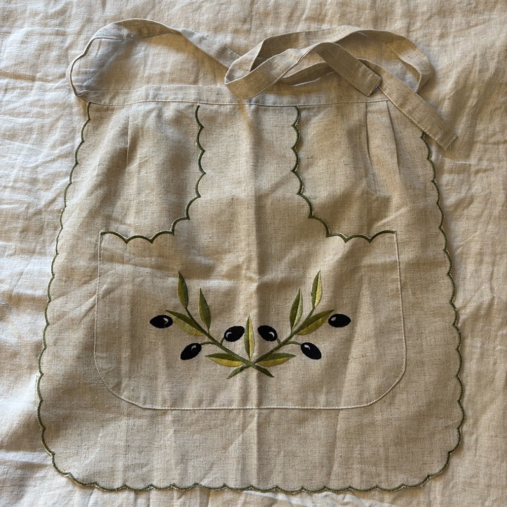 Rustic Olive half waist apron from Greece